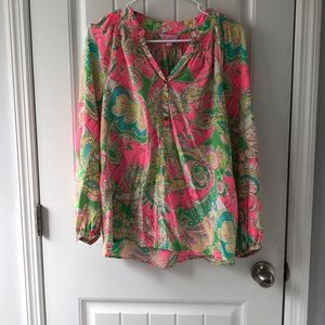 Lilly Pulitzer long sleeve chiffon top